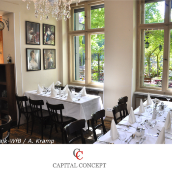 Attraktive Gastronomie mit Biergarten in Touristenviertel
